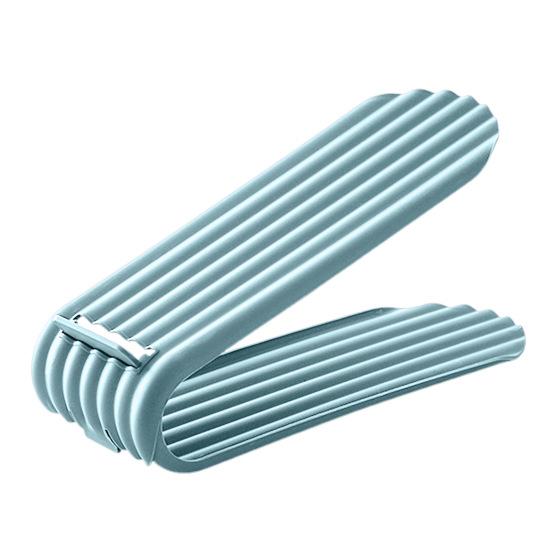 Держатель для обуви двухслойные штабелируемые пластиковые универсальные тапочки стеллаж для хранения обуви товары для дома светло-синий 1980₽