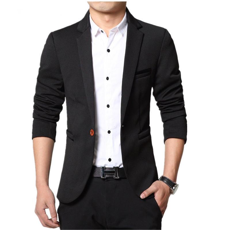Men Slim Fit Fashion Blazer Suit Jacket Black Blue Red Plus Size 5XL Male Blazers Mens Coat Wedding Dress