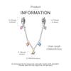 Charm Genuine Copper Colored Heart Zircon Safety Chain Bead Fits Bracelets Women Jewellery DoItYourself Beautiful Gifts Accessory