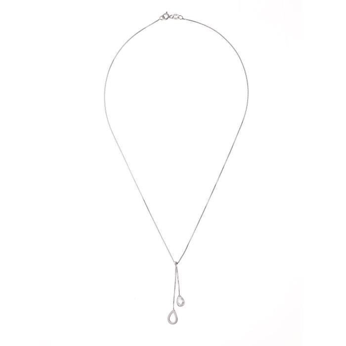Collana - Liam - Argento Sterling 925 rodiato - Lunghezza 42 cm - Ossido di zirconio - Donna
