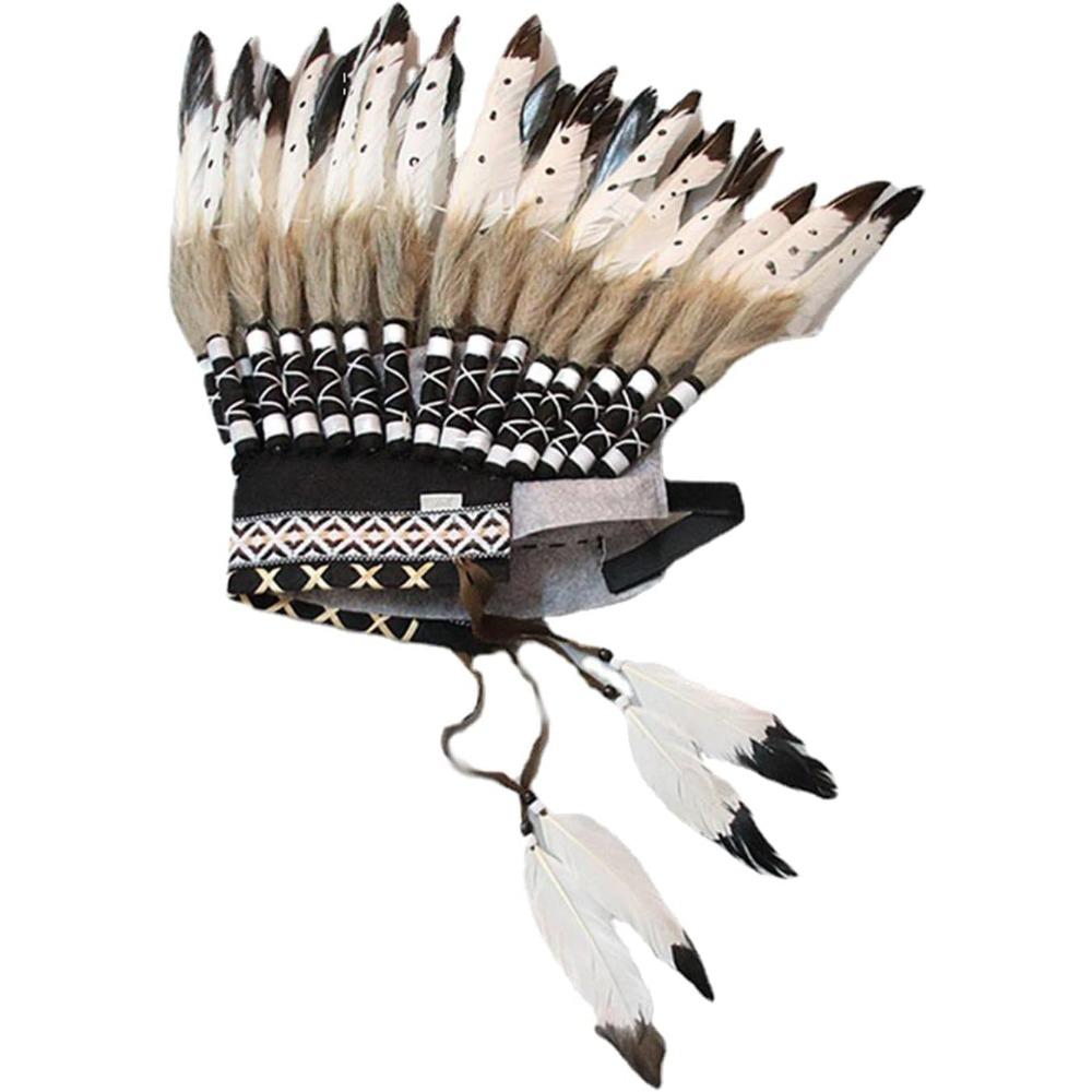 

Chief Indian Hat Feather Headdress Decoration Headband Head Accessories Pack of 1