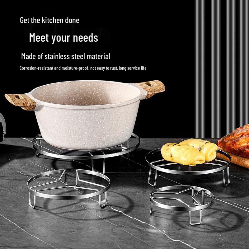 Thickened Stainless Steel Elevated Steaming Rack & Heat Insulation Mat