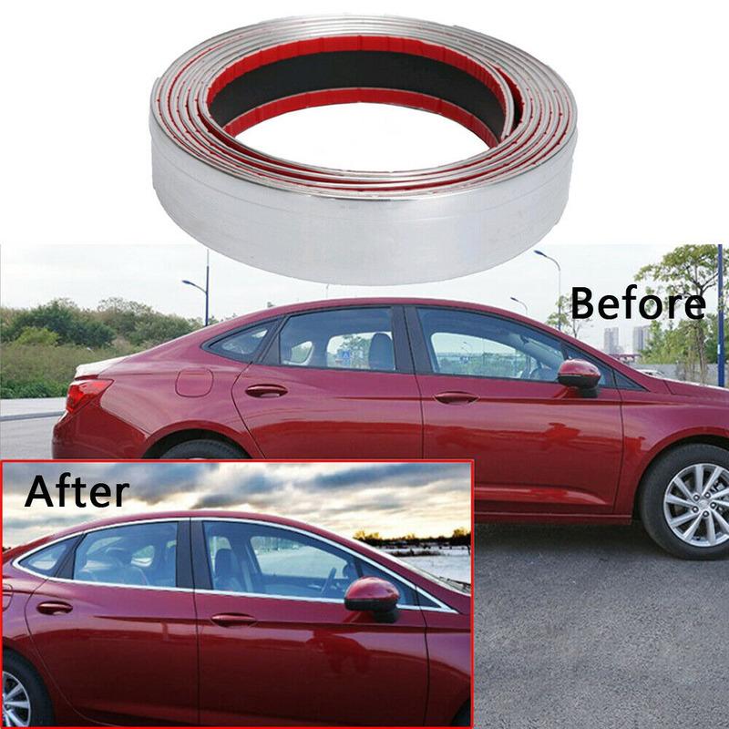 2,5 m x 30 mm Außen Chrom Auto Klebestreifen Zierleiste Styling Dekoration Autozubehör Stoßstangenschutz