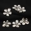 10Pcs Fashionable Glossy Silver Flower Buttons - Women's Cardigan & Jackets & Suits DIY Craft Button Clothing Sewing Accessories