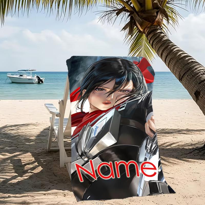 Customizable personalized beach towels Attack on Titan themed designs.Suitable for the beach, yoga, sports;ideal as beach accessories