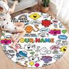 Mr. Men Little Miss Custom Name Round Area Rug,Carpet Rug for Living Room Bedroom Sofa Playroom Decor,Non-slip Floor Mat
