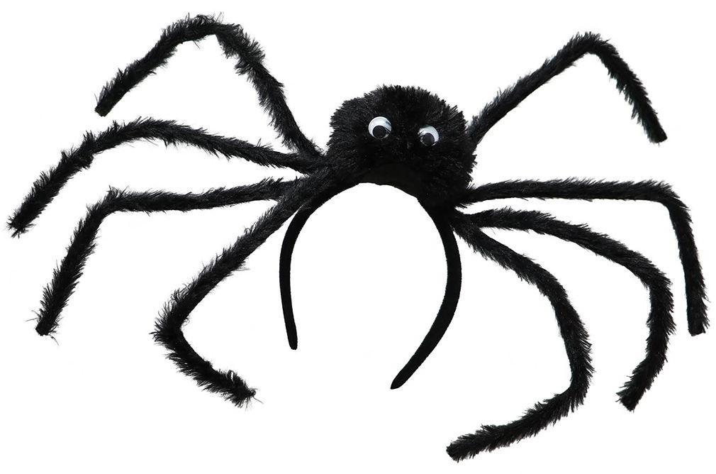 Black Hairy Spider Headband with Eyes