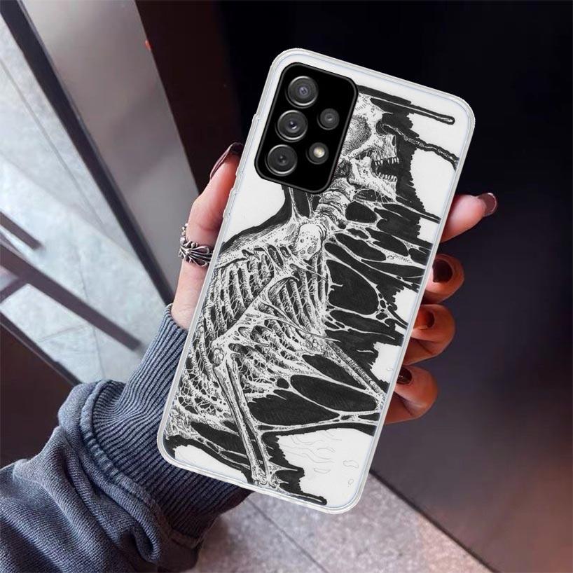 Gothic Fashion Skull Phone Case For Samsung Galaxy A17 A57 A37 A16 A26 A36 A56 A15 A25 A35 A55 A14 A13 A54 A53 A34 A24 A33 A23 G