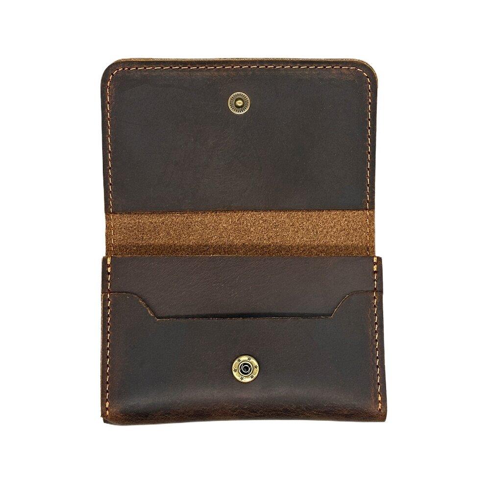 

Короткая сумка-держатель для карт Crazy Horse, мужская и женская визитница, кожаный ретро-кошелек с зажимом кофейный