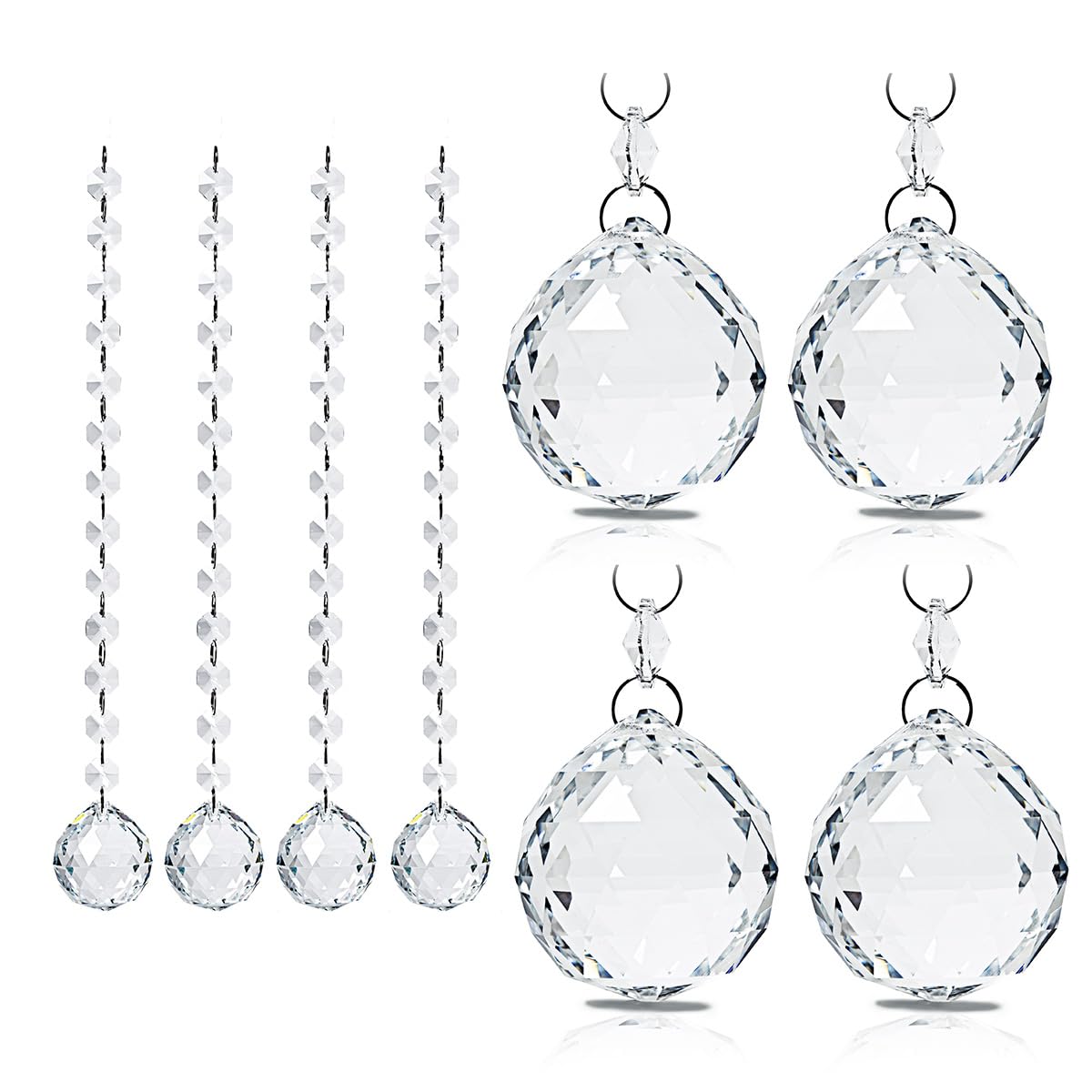 

SALUDABLE Suncatcher Crystal Ball Prism Suncatcher Parts (40mm, Set of 4)