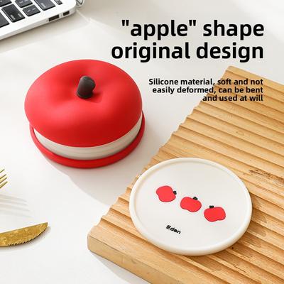 Premium Silicone Apple-Shaped Coasters Heat Resistant, Anti-Slip, and Durable for Coffee, Tea, and Kitchen Use Set of 5