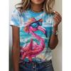 Fashion Animal Printed Top Comfortable Short Sleeve Casual Loose T-Shirt Everyday Versatile T-Shirts Women’s