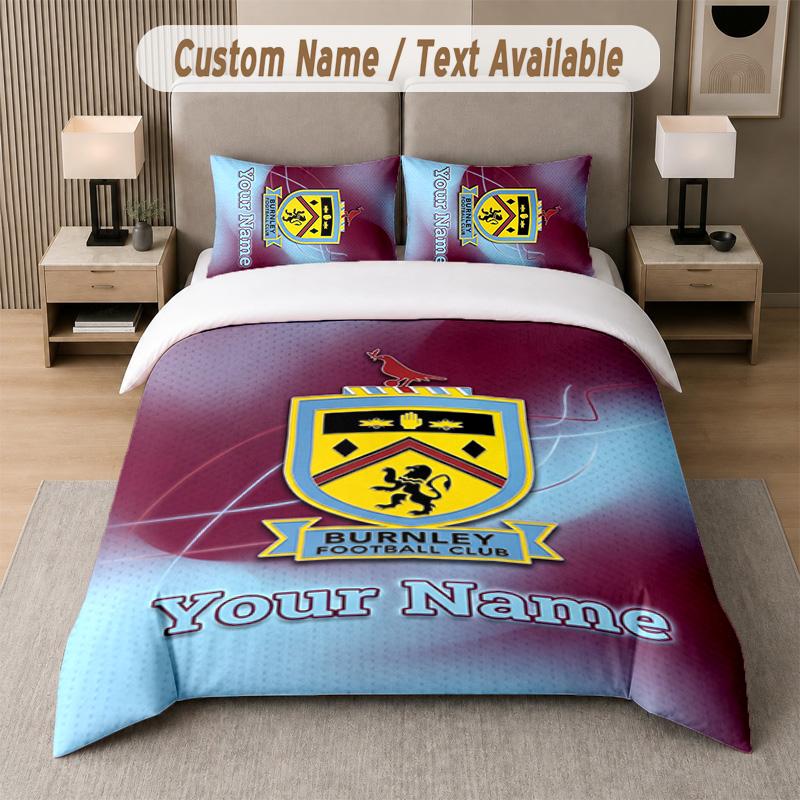 Burnley Football Design Bedding Set Custom Text 1 Duvet Cover & 2 Pillow Cases