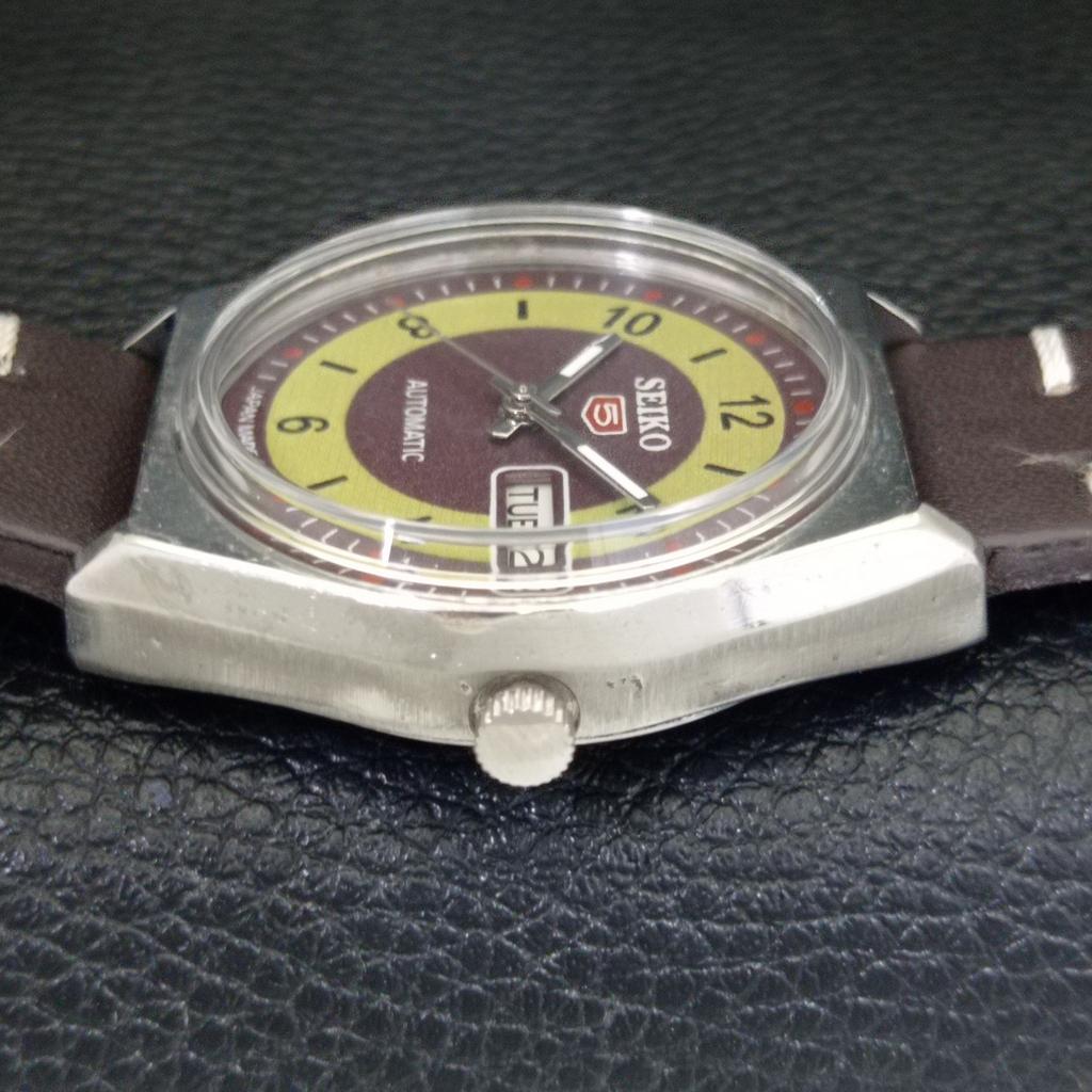 SEIKO 5 AUTOMATIC VINTAGE JAPAN 6309A MENS PURPLE COLOR DIAL WATCH a702727-1