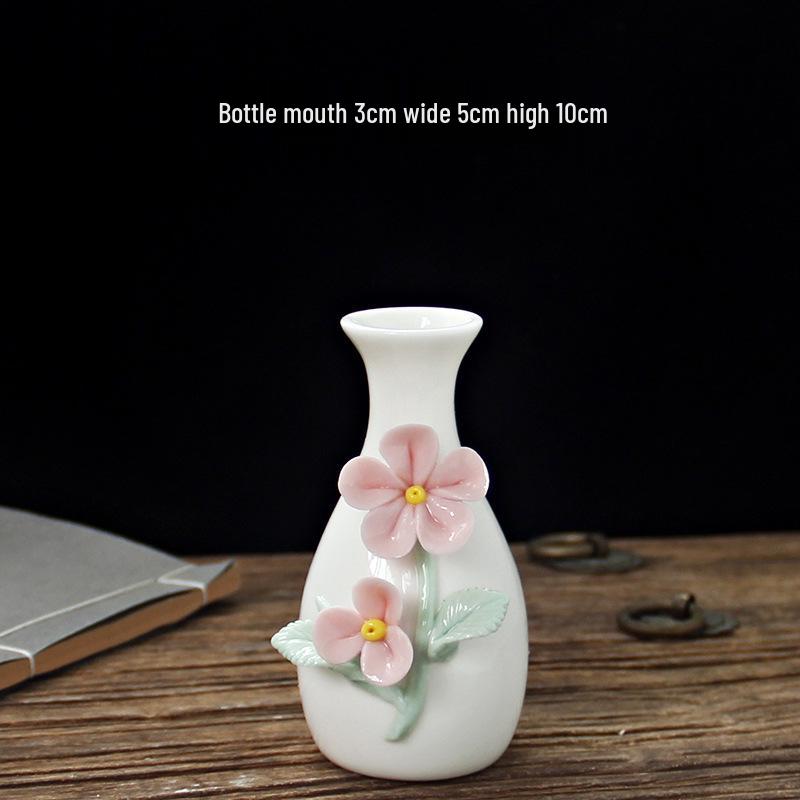 Handcrafted Ceramic Mini Vase for Fresh Flowers - Colorful Desktop Ornaments