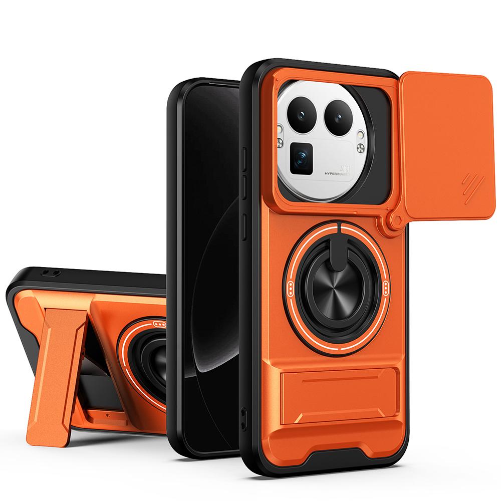 KEYSION Magnetic Phone Case for Realme GT 8 Pro Slide Camera Lens Protection Upright Kickstand 360° Ring Shockproof Back Cover