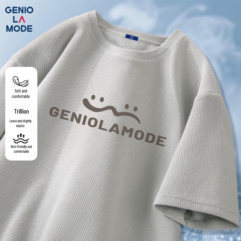 GENIOLAMODE Men s Waffle Knit Short Sleeve Tee XL