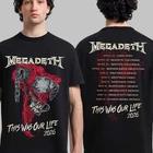 Megadeth This Was Our Life 2026 Latin America Tour Merch Red Vic T-Shirt 2XL