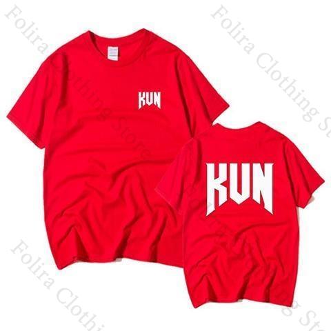 Kun Letter Print Tshirts for Fans Cotton Tshirts for Women Unisex Summer Tops Short Sleeve Tee Casual Top Women Pullovers