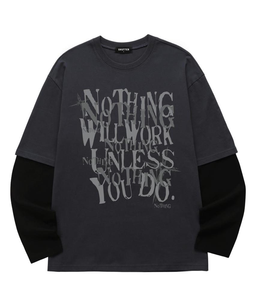 SHIRTER Layered Notting Long Sleeve (Sls039) Charcoal