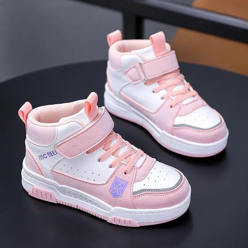 Tênis Infantil Sapatos de Menino Skate Crianças Sapatos Casuais Outono Esportes Tênis Cano Alto Meninas Cano Alto Caminhada ao Ar Livre