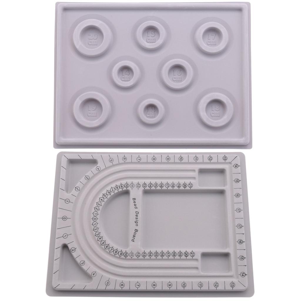 NNVC 2Pcs Bead Design Board Bracelet Design Board Flocked Bead Board Necklace Beading Jewelry Organizer Tray DIY Jewelry Making