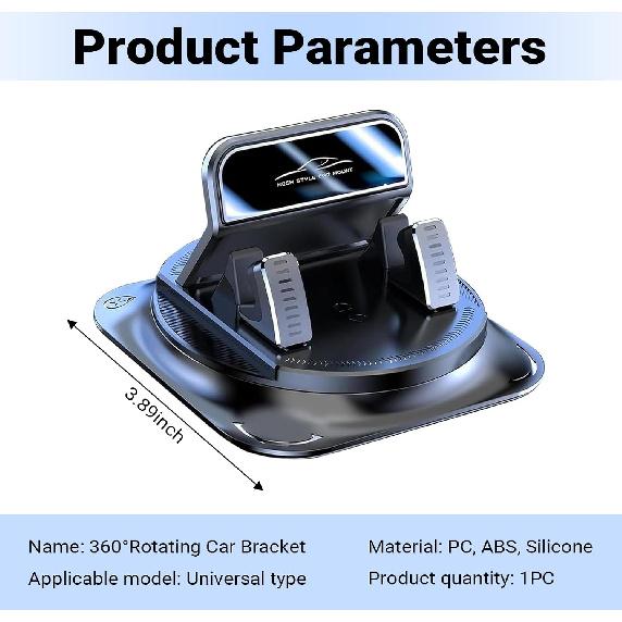 Dashboard Mobile Phone Holder, 360 Degree Rotation Car Phone Holder, Non-Slip Navigation Phone Holder Rotating Car, Universal Suction Cup Fixed