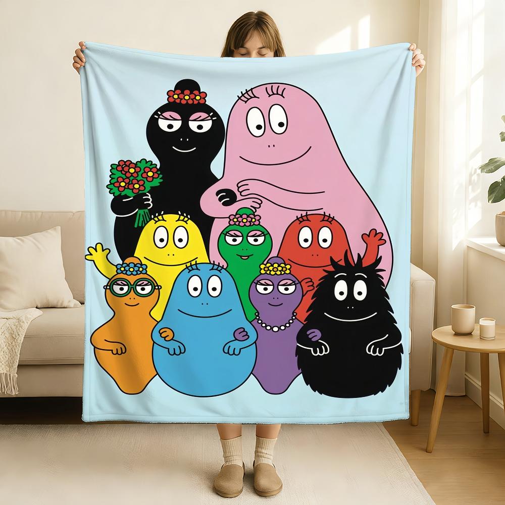Cartoon Barbapapa Blanket Soft and Skin Friendly For Couch Bed Napping Bedspread All Seasons Comforter