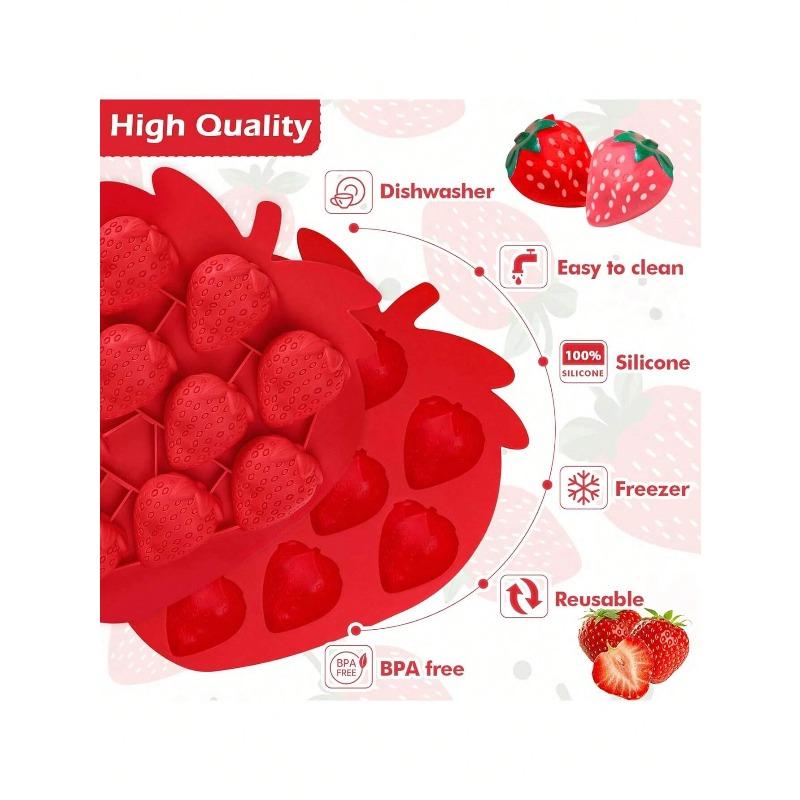 Strawberry Mold Silicone Strawberry Chocolate Mold, Suitable for Christmas Decoration Soap, Ice, Candles, Gummies, and Cupcakes