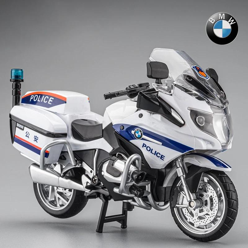 1/12 BMW R1250RT-P Police Simulation Alloy Motorcycle Model Shock Absorbers Sound and Light Collection Toy Car Kid Gift