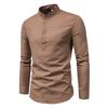 Męska koszula biznesowa Slim Fit ze stójką Lekkie, oddychające, stylowe koszule męskie z długim rękawem