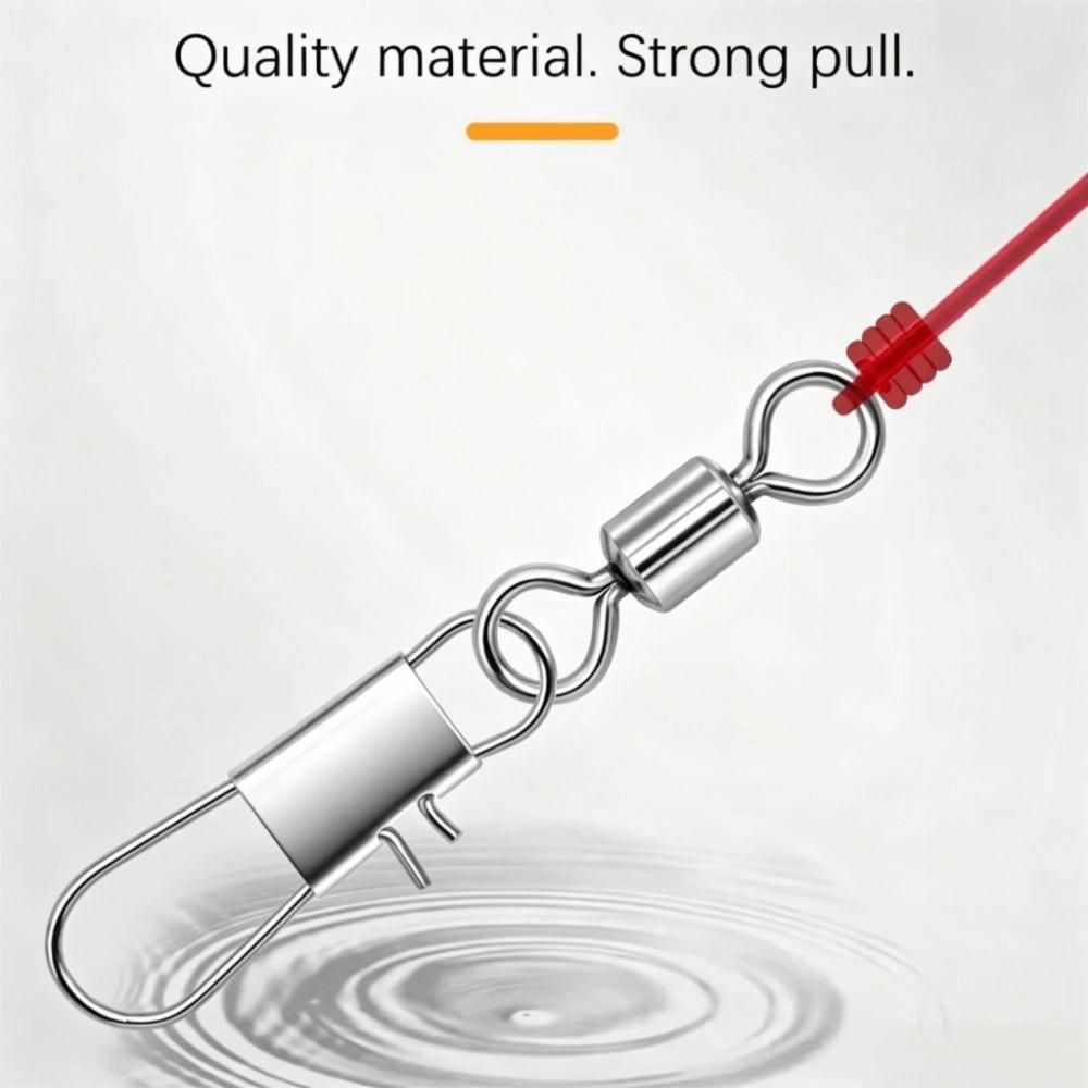 50pcs with Interlock Snap Fishhook Lure Connector Stainless Steel Fish Interlock Snap  Fishing