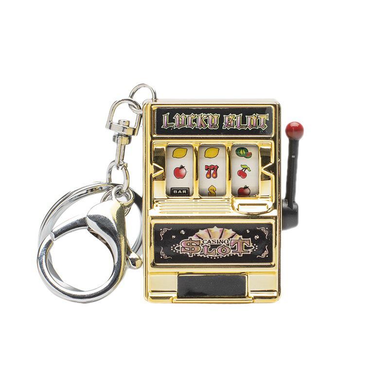 Mini Slot Machine Toy Keychain: Spinning Prize & Fruit Machine Accessories, Charms for Bags & Gifts