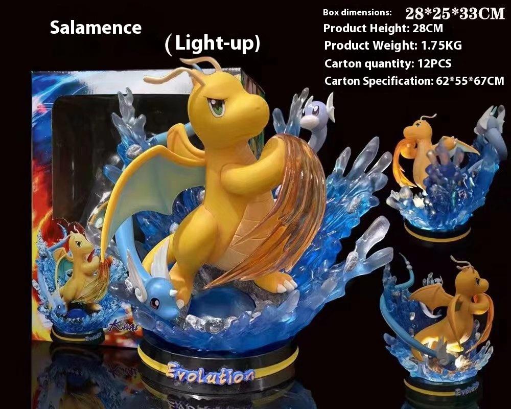 Lovely New Animation Bao Ke Meng Gk Animation Pikachu Luminous Doll Hand-Made Model Super Dream Gengar Fire-Breathing Dragon Ornaments