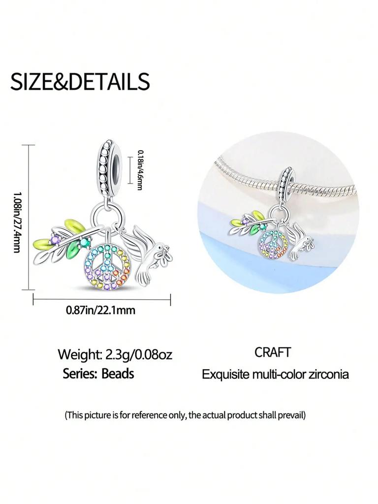 Peace Dove Protects The Earth Beads Charm Copper Plated Fit Charms Copperoriginal Bracelet For Jewelry Making Diy Charm