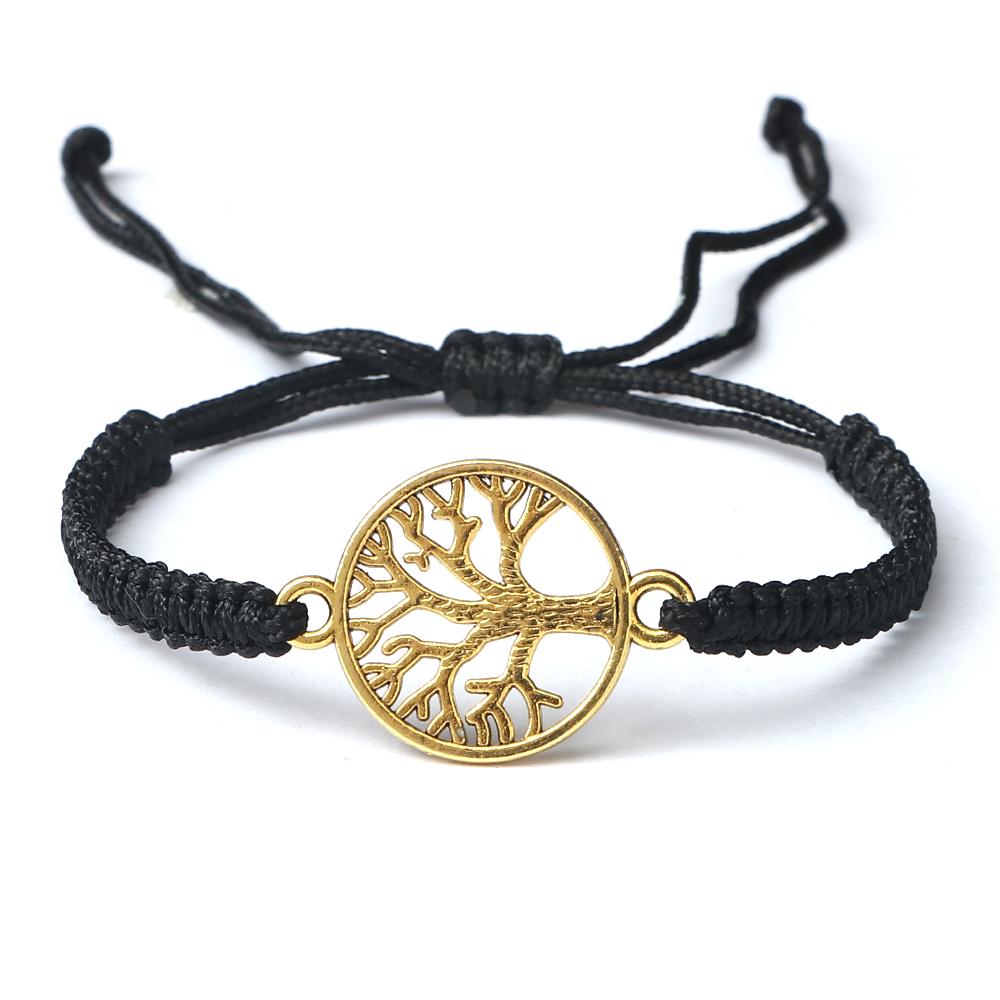 Handmade Braid Rope Bracelets Tree of Life Adjustable Wrist Bangle for Women Men Friendship Gift Jewelry