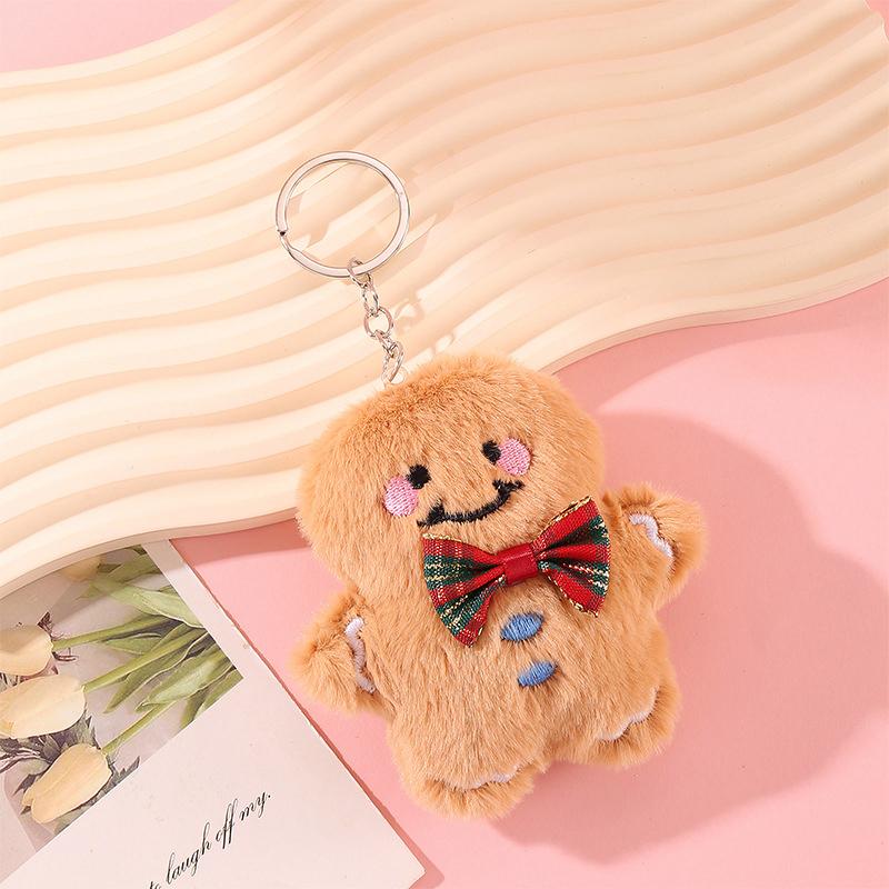 1PC Ornament Plush Keychains Gift Bag Charm Keyring Bag Pendants Cute Christmas Plush Doll Bag Accessories Christmas