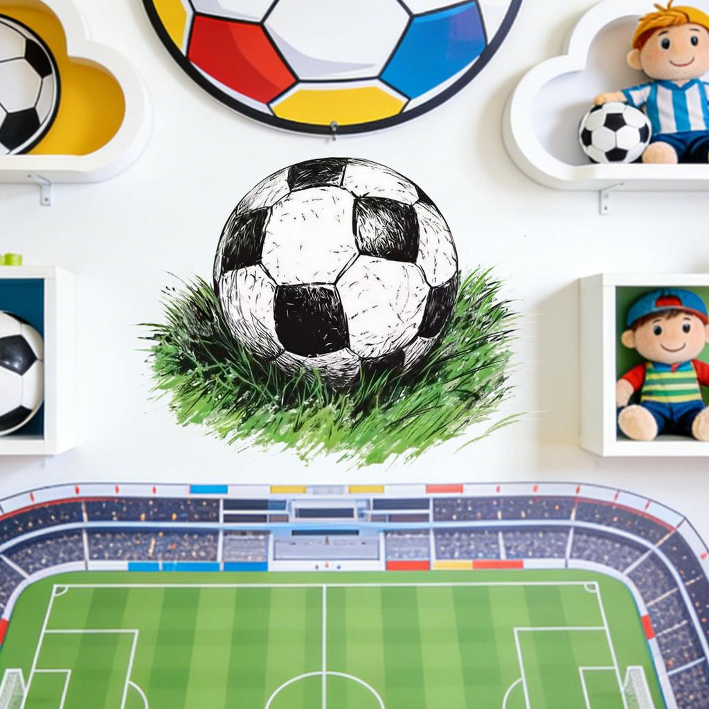 Soccer Theme Wall Decal For Bedroom Living Room Sports Home Wall Decoration