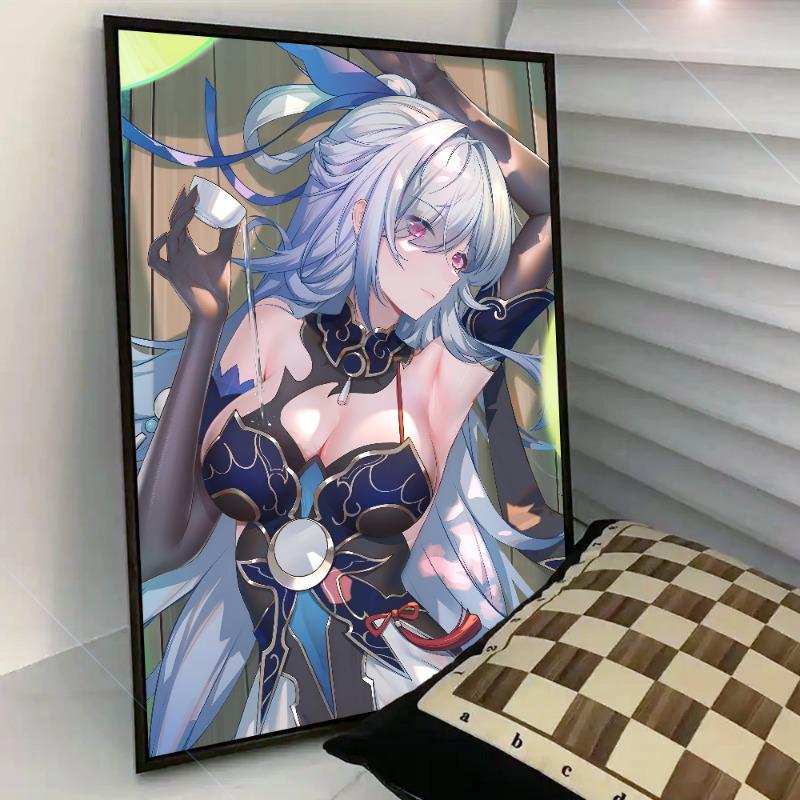 

Игра Honkai Star Rail Jingliu Плакат Бумага Печать Главная Спальня Вход Бар Кафе Искусство Живопись Украшения 21cm×30cm NoFrame