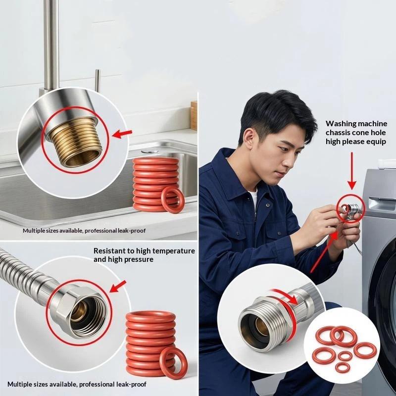 Silicone O Ring Assortment Set 351Pcs Heat Resistant Waterproof Sealer for Car Auto Repair Work
