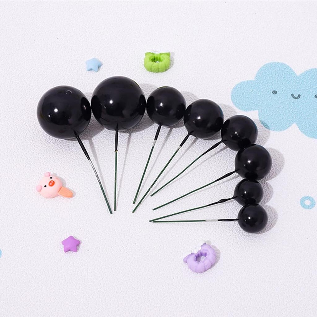 25 ks Zlaté a černé kuličkové toppery na dort Pěna a perleťový materiál pro Výročí Baby Shower Narozeniny Svatbu Vánoce Svátek svatého Valentýna