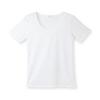 Deol Deodorizing with Eliminates Body Sweat and Underarm Deol Made in Cotton Jersey Knit Solid Color Women's U-Neck T-Shirt (White) Booklet. Odor,