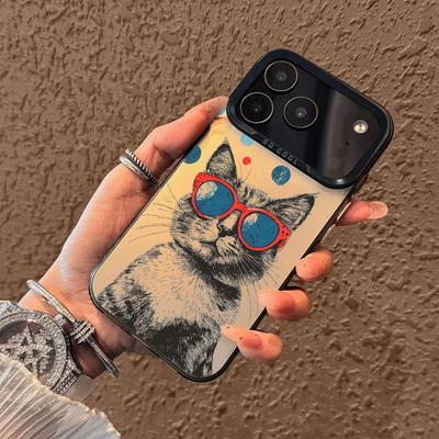 Sunglasses Cat Is Suitable for Apple 17Promax Mobile Phone Case iPhone15/14/13 European and American 16Promax Trend