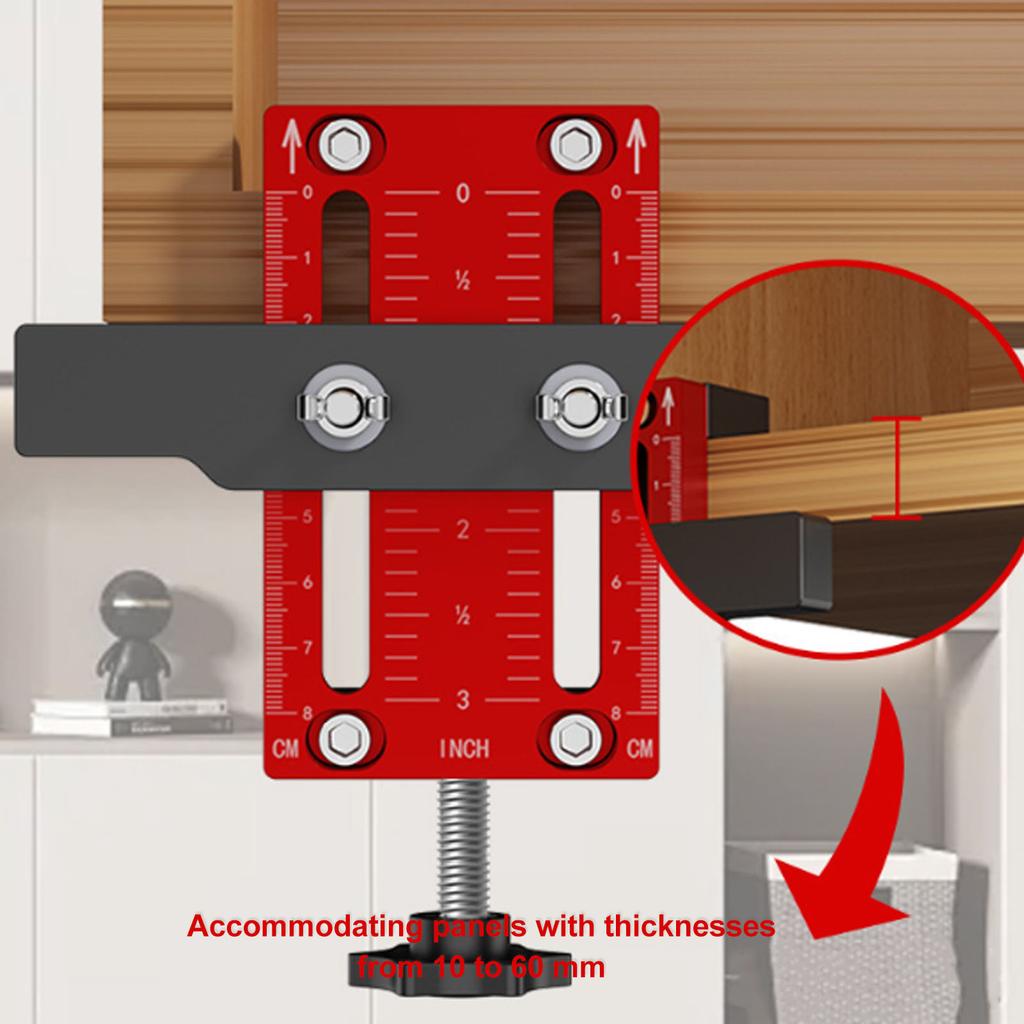 Cabinet Door Installation Positioner Aluminum Alloy Cabinet Door Mounting Jig Adjustable Cabinet Installation Tool for Woodworking