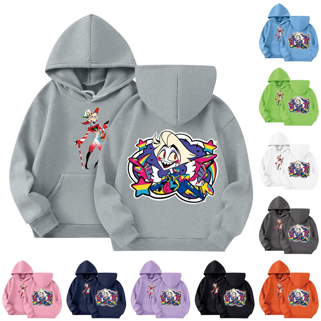 Child Fashion Lightweight Long Sleeve Pullover With Pockets Print Hoodie