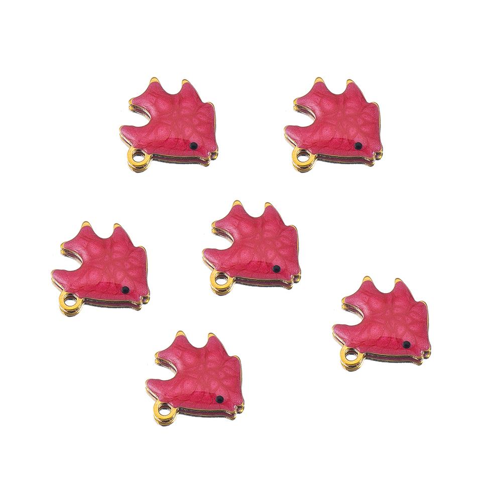 10pcs Stainless Steel Enamel Octopus Seahorse Dolphin Crab Clown fish Charm Bracelet Earring Pendant Base for DIY Jewelry Making