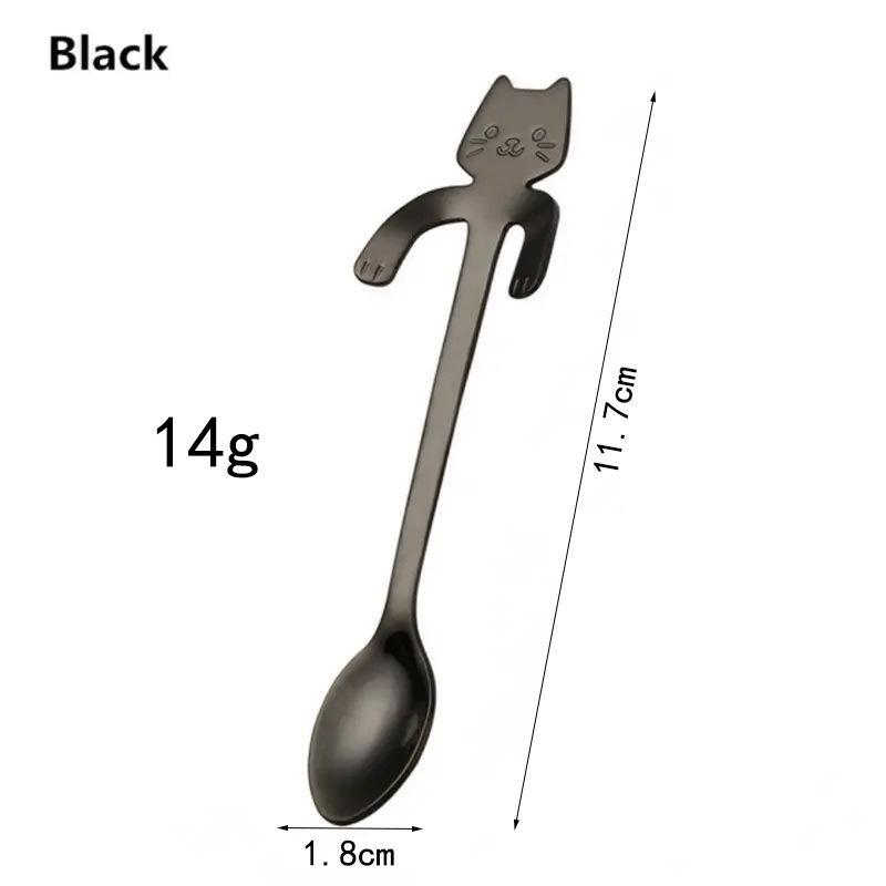 304 Stainless Steel Cat Hanging Coffee Spoon for Café and Home
