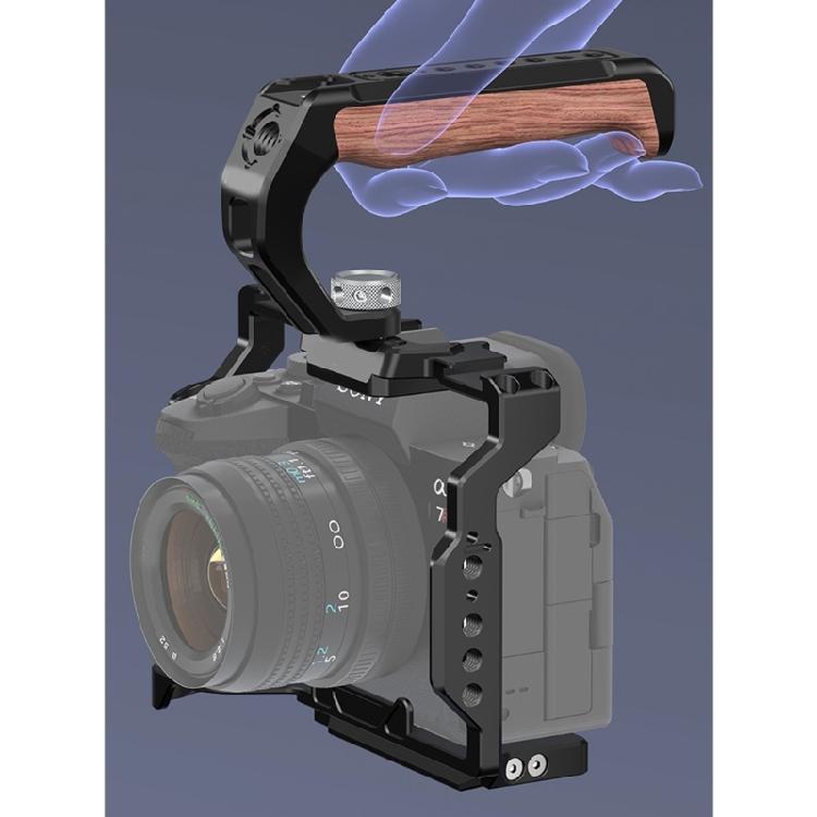 Camera Top Handle Handgrip 3/8 Locating Hole Cold Shoe Mount with 1/4 Holes for DSLR Cage Rig and Accessories