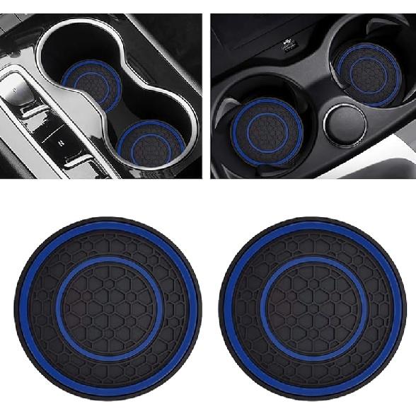 2PCS Car Cup Holder Coasters, 2.75 Inch Auto Non-Slip Anti Dust Cup Mats, Console Cup Holder Insert Coaster Auto Insulated Mats, Universal Interior