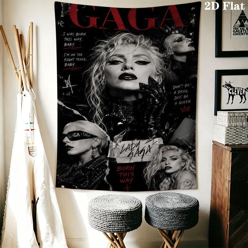 Lady Gaga Vibe Wall Hanging Printed Fabric Blanket Decorative Tapestries for Bedroom Living Room Home Decor